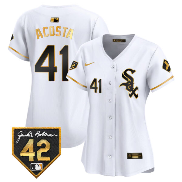 Women's Chicago White Sox 2024 Jackie Robinson Patch Vapor Premier Limited Jersey - All Stitched - Image 13