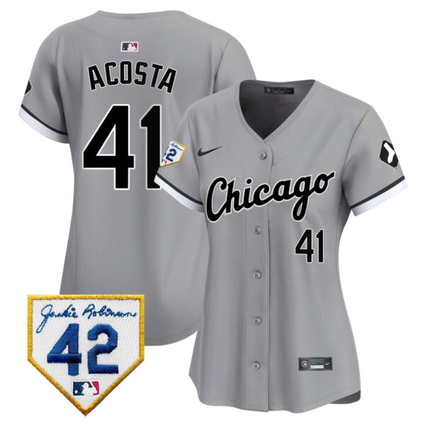 Women's Chicago White Sox 2024 Jackie Robinson Patch Vapor Premier Limited Jersey - All Stitched - Image 34