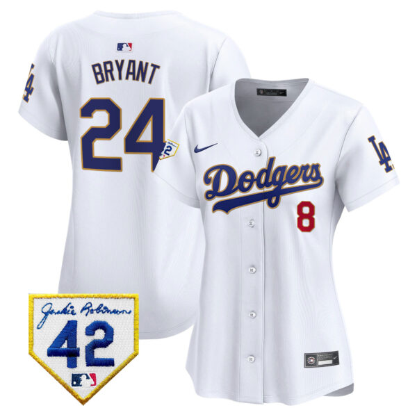 Women's Dodgers 2024 Jackie Robinson Patch Vapor Premier Limited Jersey - All Stitched - Image 24