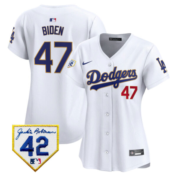 Women's Dodgers 2024 Jackie Robinson Patch Vapor Premier Limited Jersey - All Stitched - Image 29