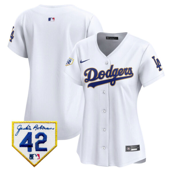 Women's Dodgers 2024 Jackie Robinson Patch Vapor Premier Limited Jersey - All Stitched - Image 30