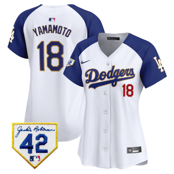 Women's Dodgers 2024 Jackie Robinson Patch Vapor Premier Limited Jersey - All Stitched - Image 47