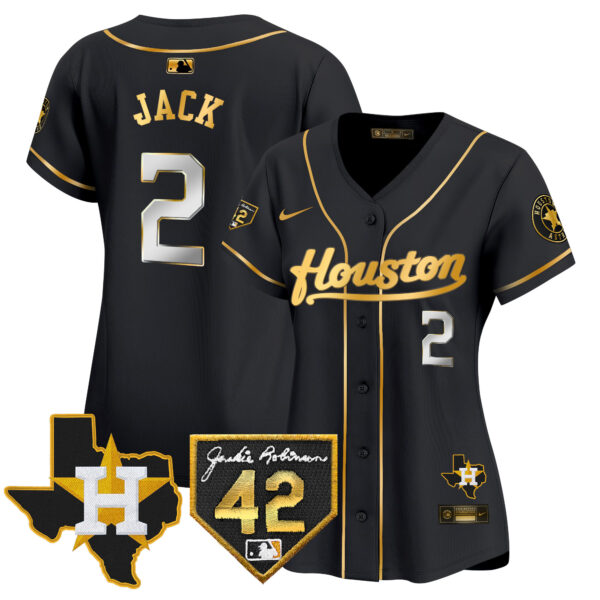 Women's Houston Astros 2024 Jackie Robinson Patch Vapor Premier Limited Jersey - All Stitched - Image 4