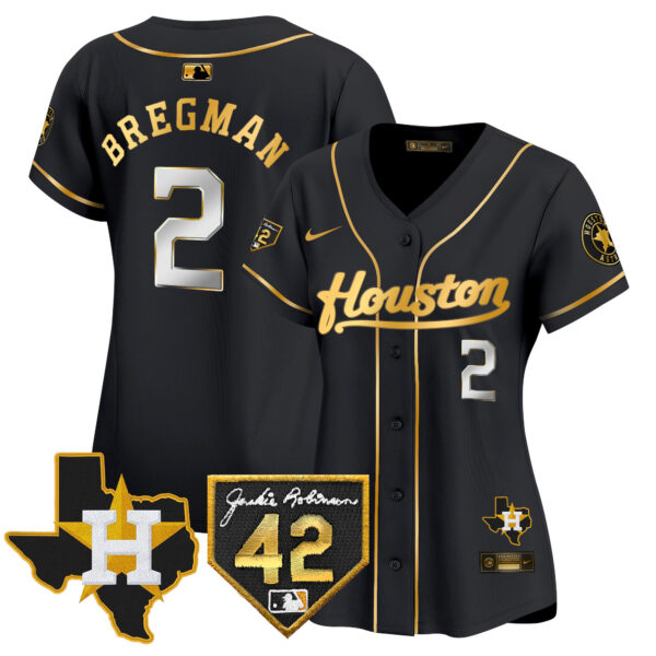 Women's Houston Astros 2024 Jackie Robinson Patch Vapor Premier Limited Jersey - All Stitched - Image 6