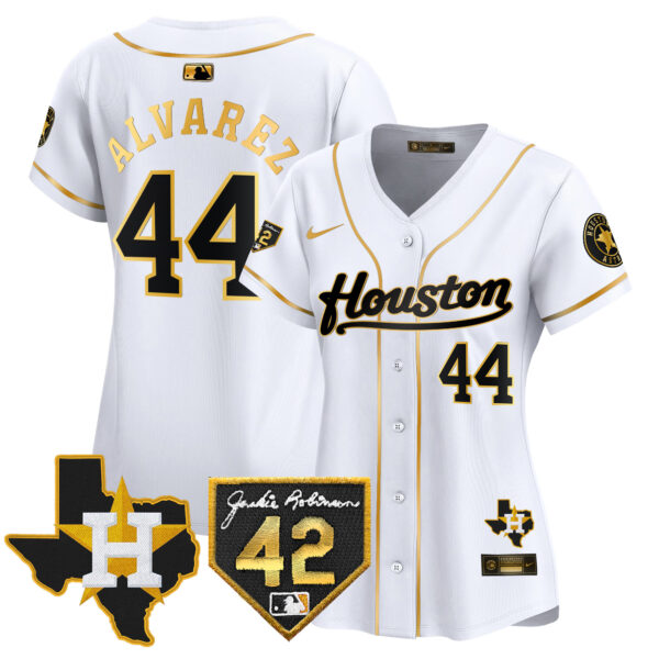 Women's Houston Astros 2024 Jackie Robinson Patch Vapor Premier Limited Jersey - All Stitched - Image 10