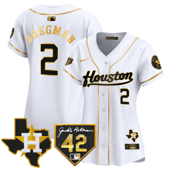 Women's Houston Astros 2024 Jackie Robinson Patch Vapor Premier Limited Jersey - All Stitched - Image 15