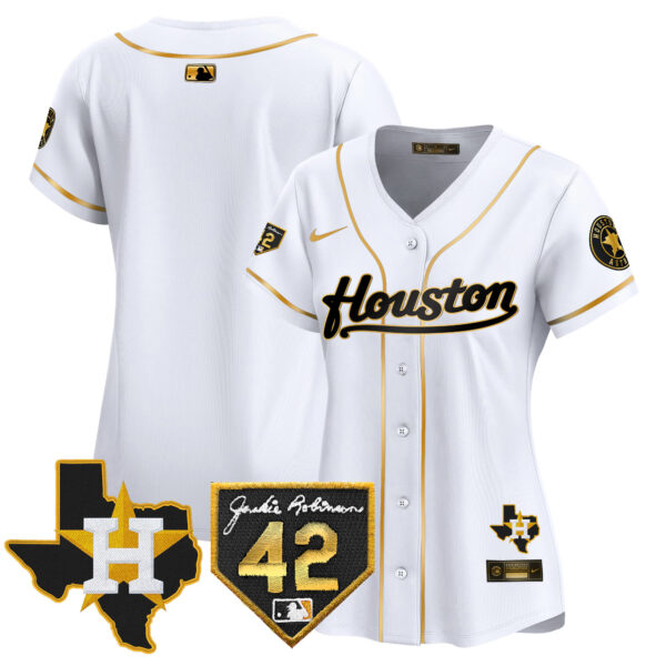 Women's Houston Astros 2024 Jackie Robinson Patch Vapor Premier Limited Jersey - All Stitched - Image 18