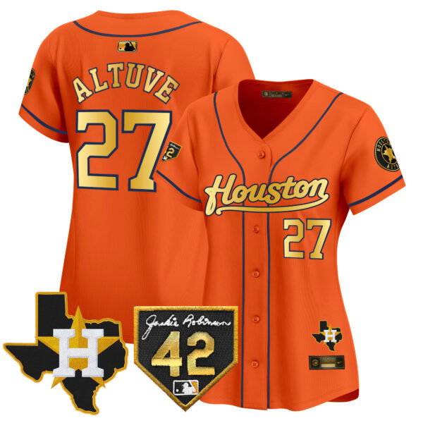 Women's Houston Astros 2024 Jackie Robinson Patch Vapor Premier Limited Jersey - All Stitched - Image 20