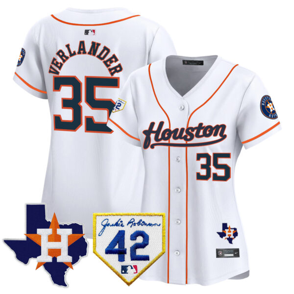 Women's Houston Astros 2024 Jackie Robinson Patch Vapor Premier Limited Jersey - All Stitched - Image 34