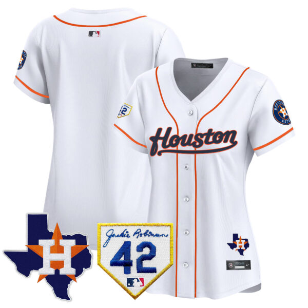 Women's Houston Astros 2024 Jackie Robinson Patch Vapor Premier Limited Jersey - All Stitched - Image 36