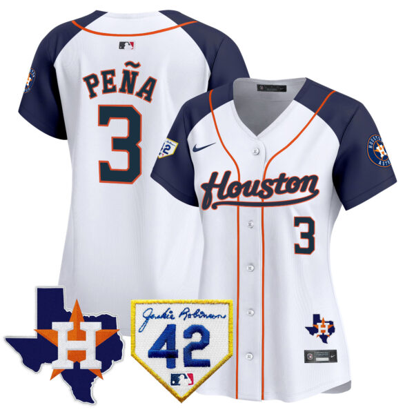 Women's Houston Astros 2024 Jackie Robinson Patch Vapor Premier Limited Jersey - All Stitched - Image 41