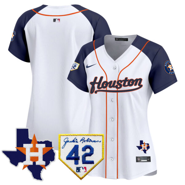 Women's Houston Astros 2024 Jackie Robinson Patch Vapor Premier Limited Jersey - All Stitched - Image 45