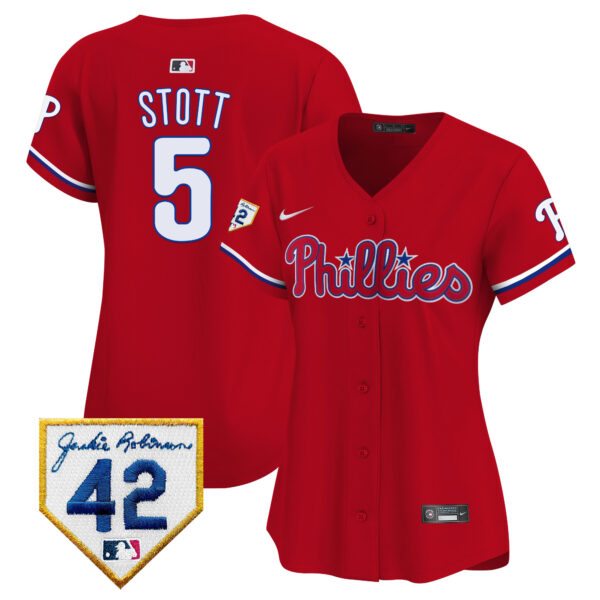 Women's Phillies 2024 Jackie Robinson Patch Vapor Premier Limited Jersey - All Stitched - Image 21