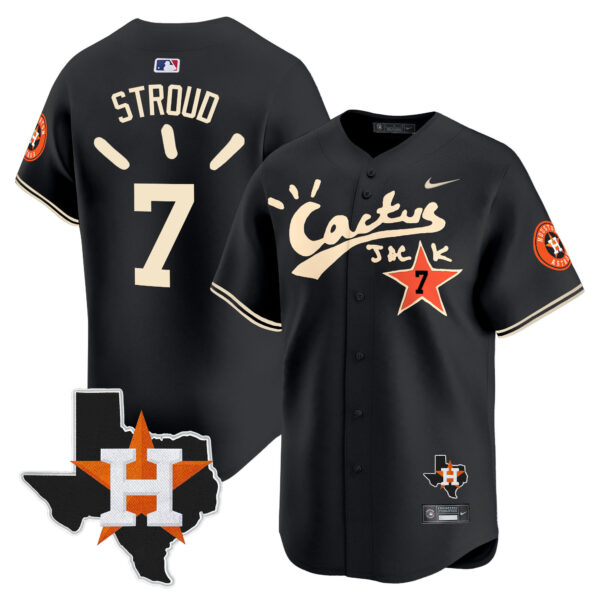 Men's Houston Astros Cactus Jack Patch Vapor Premier Limited Jersey V10 - Stitched - Image 10