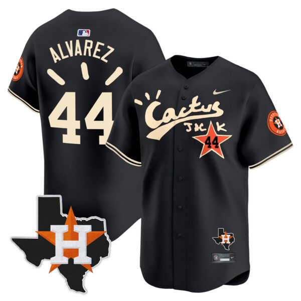 Men's Houston Astros Cactus Jack Patch Vapor Premier Limited Jersey V10 - Stitched - Image 15