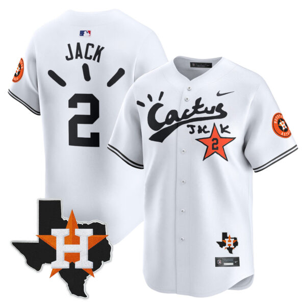 Men's Houston Astros Cactus Jack Patch Vapor Premier Limited Jersey V10 - Stitched - Image 20