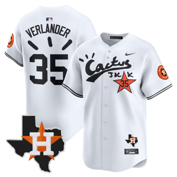 Men's Houston Astros Cactus Jack Patch Vapor Premier Limited Jersey V10 - Stitched - Image 25