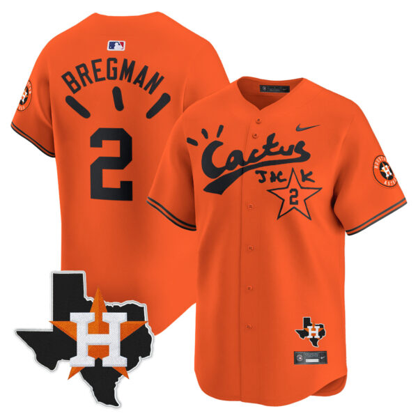 Men's Houston Astros Cactus Jack Patch Vapor Premier Limited Jersey V10 - Stitched - Image 40