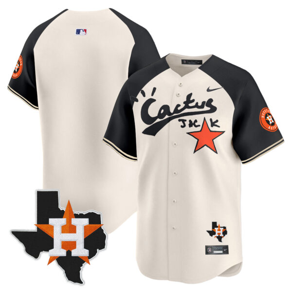 Men's Houston Astros Cactus Jack Patch Vapor Premier Limited Jersey V10 - Stitched - Image 54
