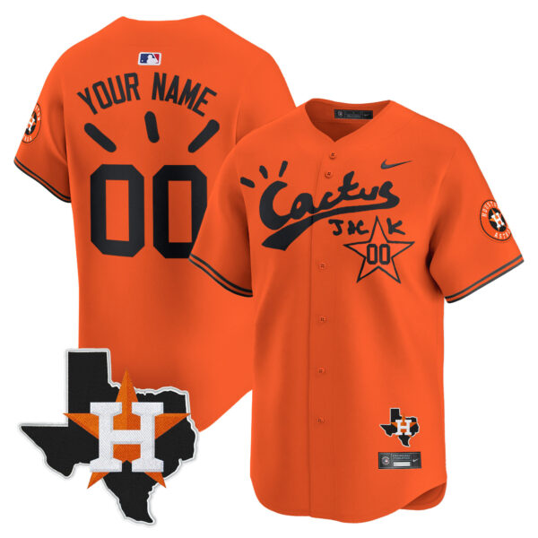 Houston Astros Cactus Jack Patch Vapor Premier Limited Custom Jersey V10 - Stitched - Image 5