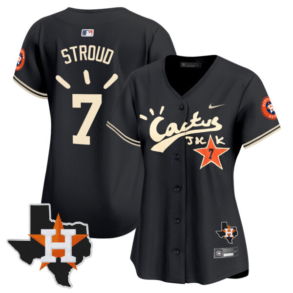 Women's Houston Astros Cactus Jack Patch Vapor Premier Limited Jersey V10 - Stitched - Image 10
