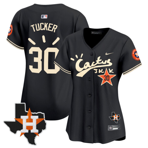 Women's Houston Astros Cactus Jack Patch Vapor Premier Limited Jersey V10 - Stitched - Image 17