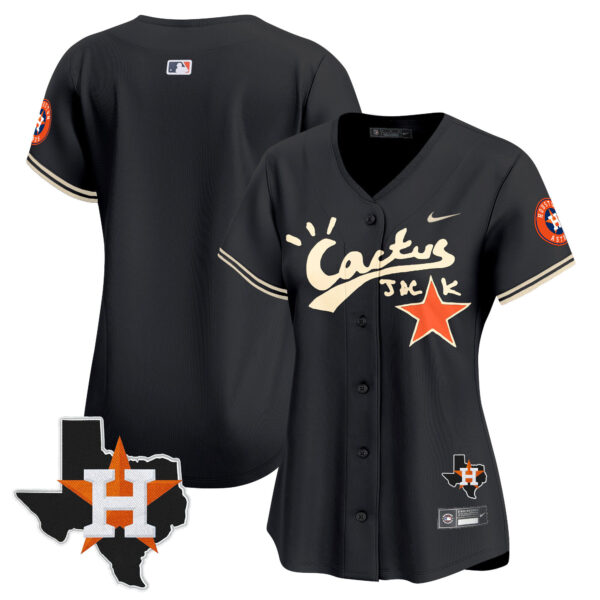 Women's Houston Astros Cactus Jack Patch Vapor Premier Limited Jersey V10 - Stitched - Image 18