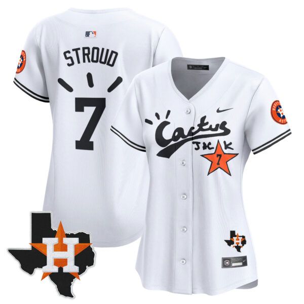 Women's Houston Astros Cactus Jack Patch Vapor Premier Limited Jersey V10 - Stitched - Image 19