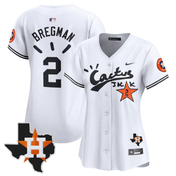 Women's Houston Astros Cactus Jack Patch Vapor Premier Limited Jersey V10 - Stitched - Image 22