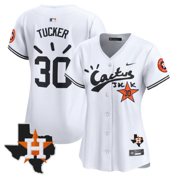 Women's Houston Astros Cactus Jack Patch Vapor Premier Limited Jersey V10 - Stitched - Image 26