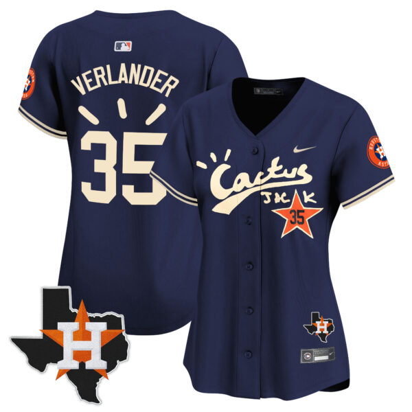 Women's Houston Astros Cactus Jack Patch Vapor Premier Limited Jersey V10 - Stitched - Image 34