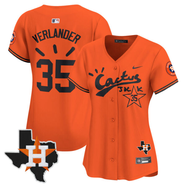 Women's Houston Astros Cactus Jack Patch Vapor Premier Limited Jersey V10 - Stitched - Image 43