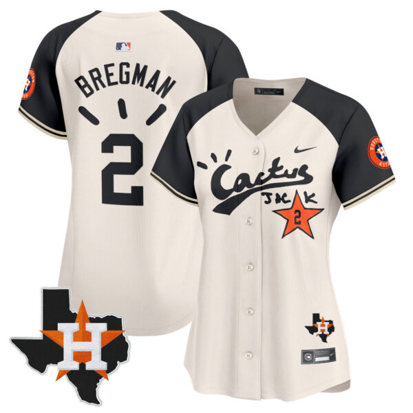 Women's Houston Astros Cactus Jack Patch Vapor Premier Limited Jersey V10 - Stitched - Image 49