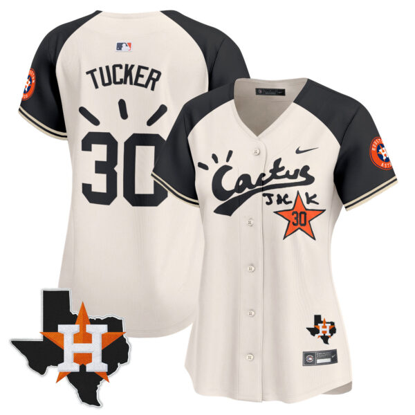 Women's Houston Astros Cactus Jack Patch Vapor Premier Limited Jersey V10 - Stitched - Image 53