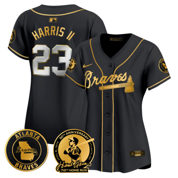 Women's Atlanta Braves Hank Aaron 715th Home Run Patch Vapor Premier Limited Jersey - All Stitched - Image 4