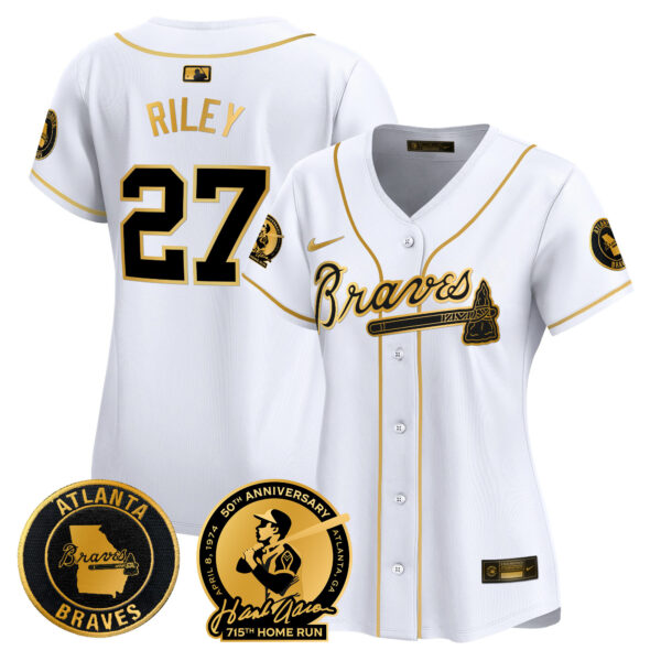 Women's Atlanta Braves Hank Aaron 715th Home Run Patch Vapor Premier Limited Jersey - All Stitched - Image 12