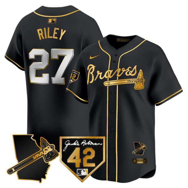 Men's Atlanta Braves 2024 Robinson & Georgia Patch Vapor Premier Limited Jersey - All Stitched - Image 3
