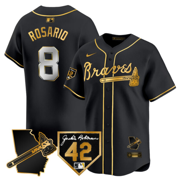 Men's Atlanta Braves 2024 Robinson & Georgia Patch Vapor Premier Limited Jersey - All Stitched - Image 7