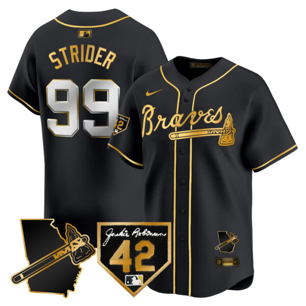 Men's Atlanta Braves 2024 Robinson & Georgia Patch Vapor Premier Limited Jersey - All Stitched - Image 9