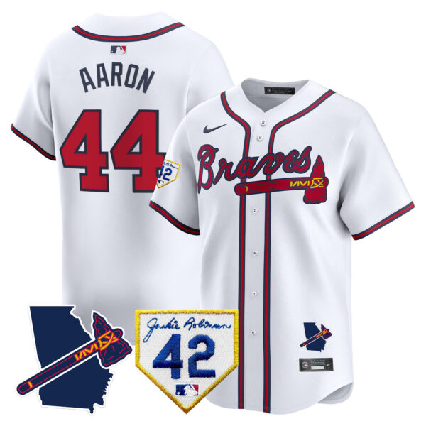 Men's Atlanta Braves 2024 Robinson & Georgia Patch Vapor Premier Limited Jersey - All Stitched - Image 28