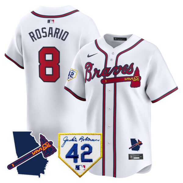 Men's Atlanta Braves 2024 Robinson & Georgia Patch Vapor Premier Limited Jersey - All Stitched - Image 27