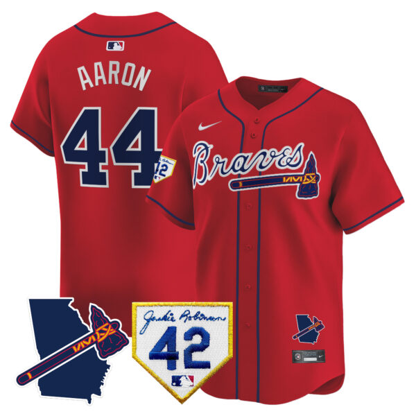Men's Atlanta Braves 2024 Robinson & Georgia Patch Vapor Premier Limited Jersey - All Stitched - Image 38