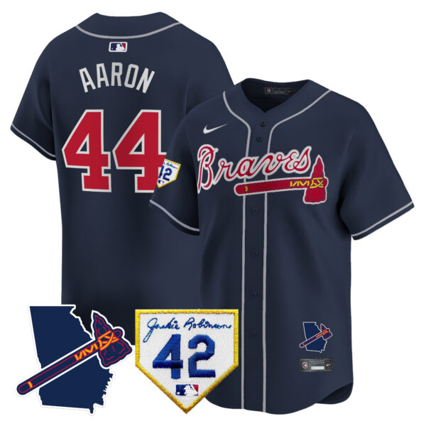 Men's Atlanta Braves 2024 Robinson & Georgia Patch Vapor Premier Limited Jersey - All Stitched - Image 48