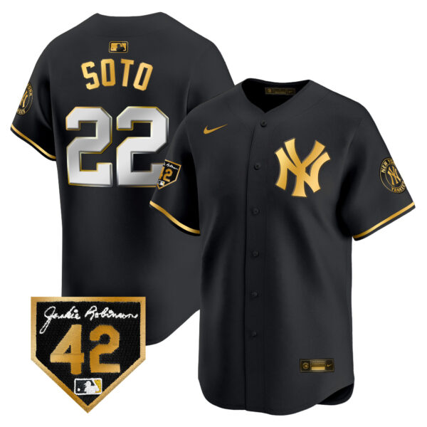 Men's New York Yankees 2024 Jackie Robinson Patch Vapor Premier Limited Jersey - All Stitched - Image 6