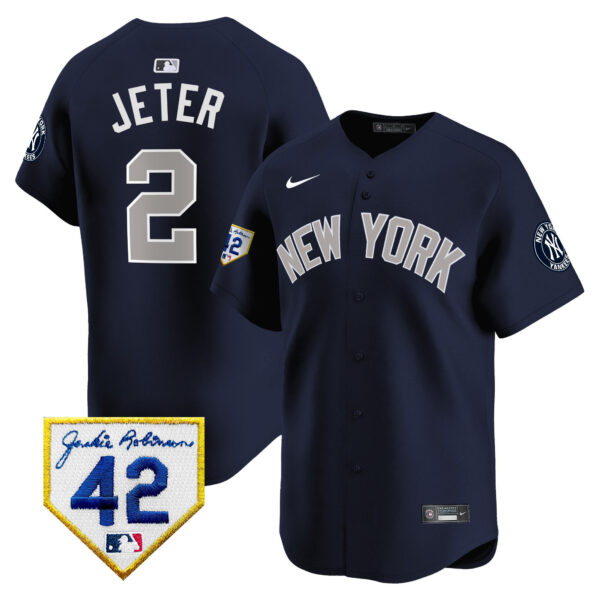 Men's New York Yankees 2024 Jackie Robinson Patch Vapor Premier Limited Jersey - All Stitched - Image 40