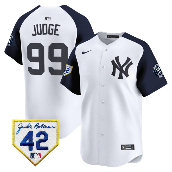 Men's New York Yankees 2024 Jackie Robinson Patch Vapor Premier Limited Jersey - All Stitched - Image 46