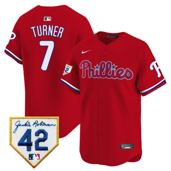 Men's Phillies 2024 Jackie Robinson Patch Vapor Premier Limited Jersey - All Stitched - Image 22