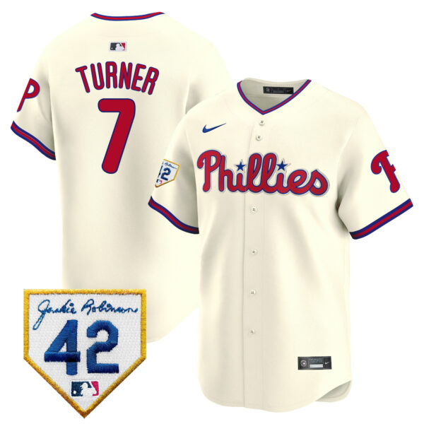 Men's Phillies 2024 Jackie Robinson Patch Vapor Premier Limited Jersey - All Stitched - Image 40
