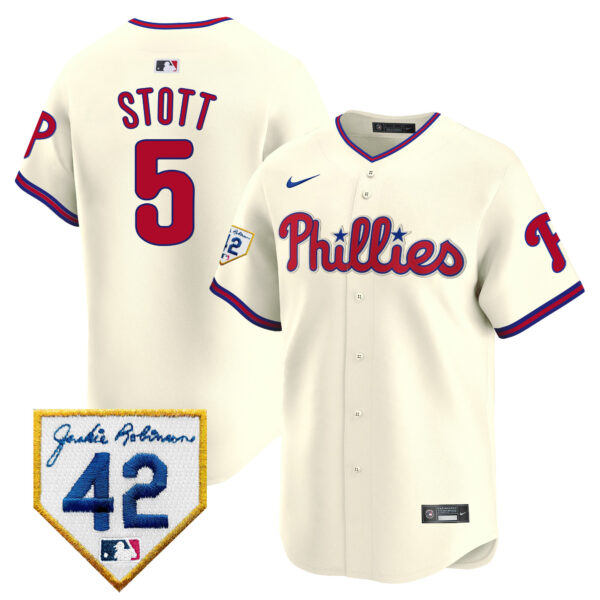 Men's Phillies 2024 Jackie Robinson Patch Vapor Premier Limited Jersey - All Stitched - Image 42