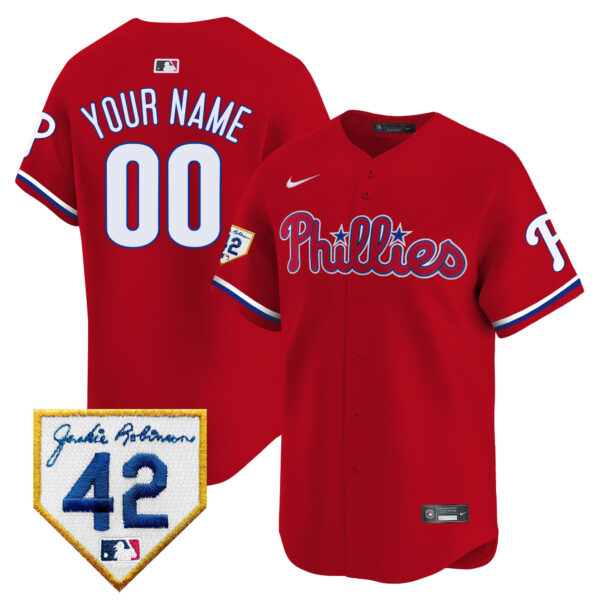 Phillies Jackie 2024 Robinson Patch Vapor Premier Limited Custom Jersey - All Stitched - Image 3